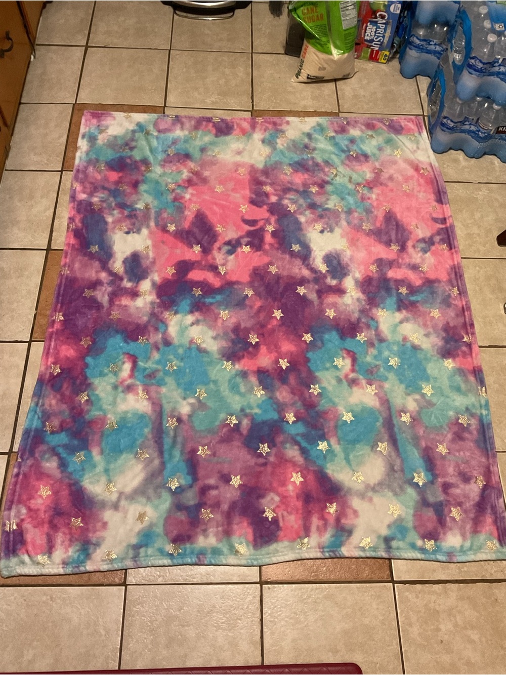 Multi-Color Galaxy Star Plush Throw Blanket